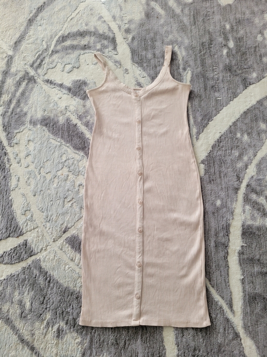 sinsay Dresses & Skirts - Sleeveless Ribbed Button-Front Midi Dress Size L